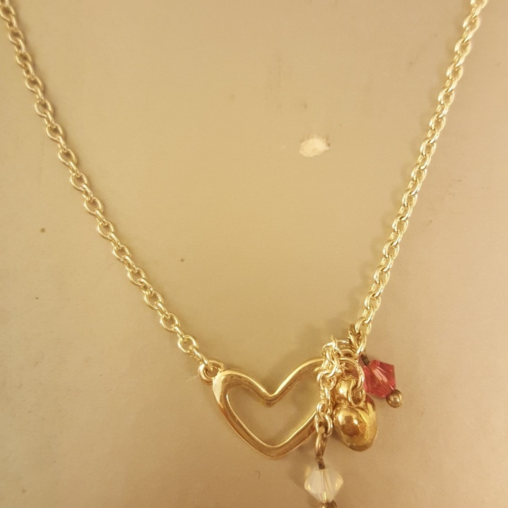 Open heart silver necklace